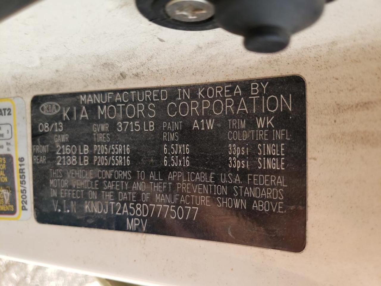 Photo 10 from auction – 2013 KIA SOUL with VIN KNDJT2A58D7775077