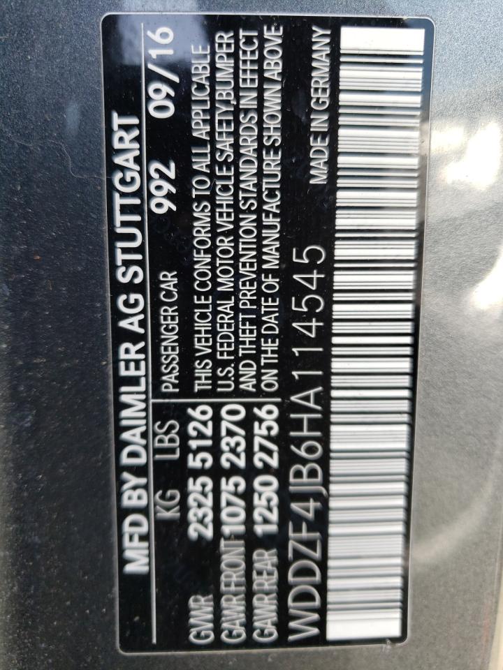 Photo 10 from auction – 2017 MERCEDES-BENZ E 300 with VIN WDDZF4JB6HA114545