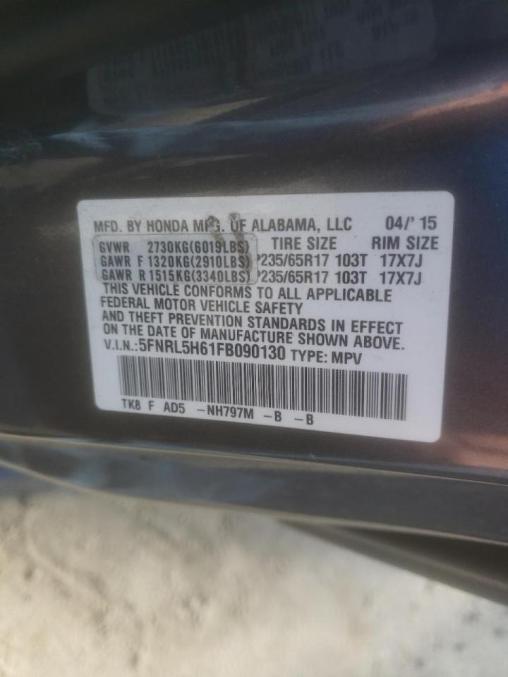 Photo 10 from auction – 2015 HONDA ODYSSEY EX with VIN 5FNRL5H61FB090130