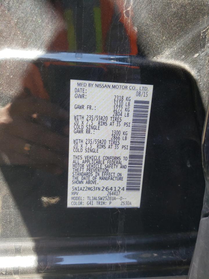 Photo 10 from auction – 2015 NISSAN MURANO S with VIN 5N1AZ2MG3FN264124