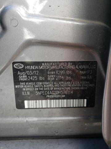 Photo 10 from auction – 2013 HYUNDAI SONATA SE with VIN 5NPEC4AC2DH576114