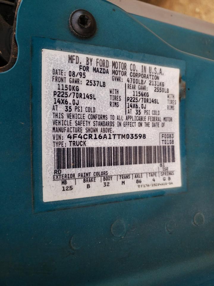Photo 10 from auction – 1996 MAZDA B2300 CAB with VIN 4F4CR16A1TTM03598