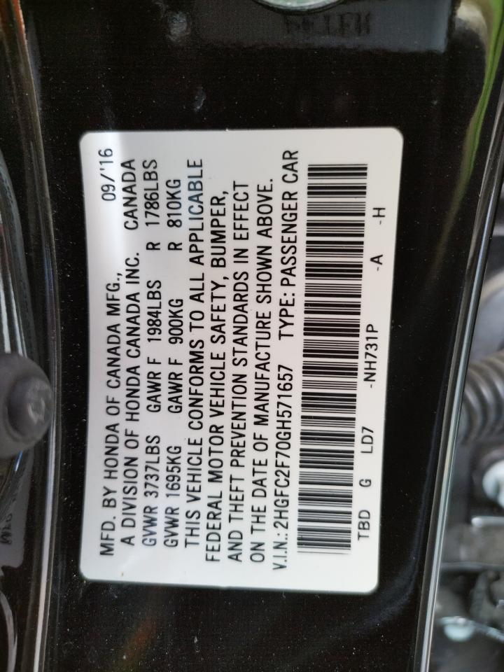 Photo 10 from auction – 2016 HONDA CIVIC EX with VIN 2HGFC2F70GH571657