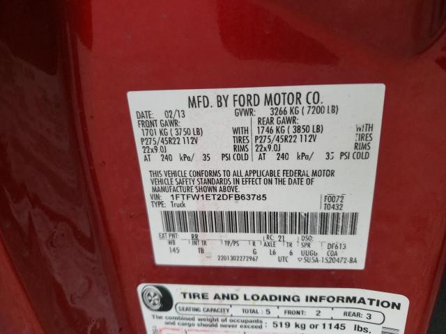 Photo 10 from auction – 2013 FORD F150 SUPER with VIN 1FTFW1ET2DFB63785