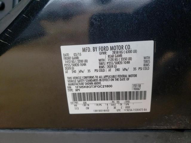 Photo 10 from auction – 2015 FORD EXPLORER S with VIN 1FM5K8GT3FGC21800