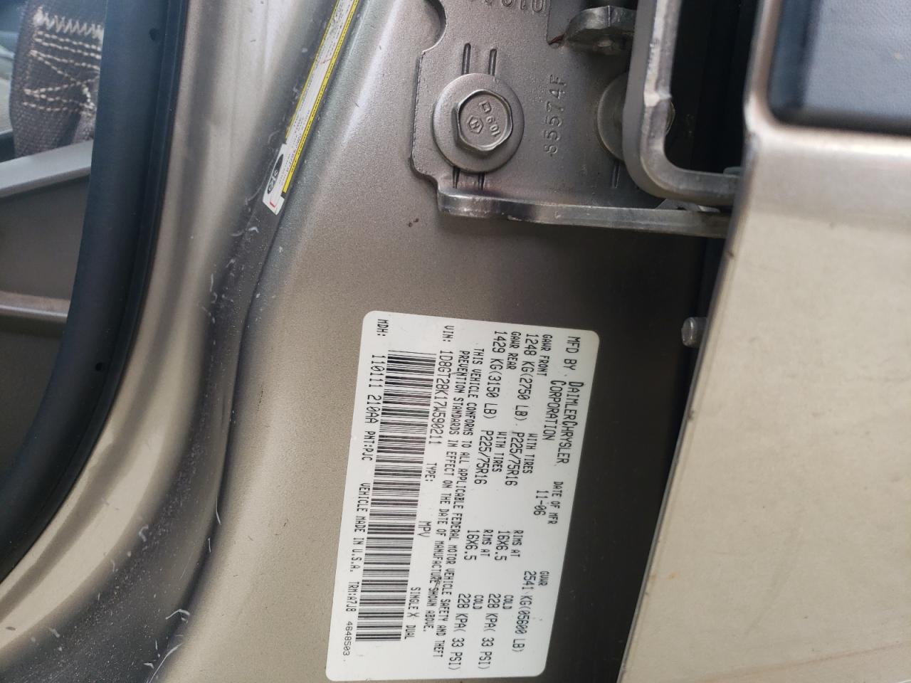 Photo 10 from auction – 2007 DODGE NITRO SXT with VIN 1D8GT28K17W590211