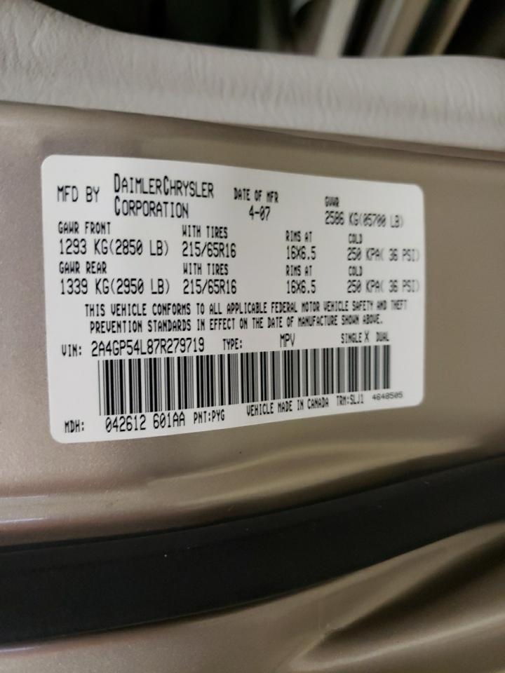 Photo 10 from auction – 2007 CHRYSLER TOWN & COU with VIN 2A4GP54L87R279719