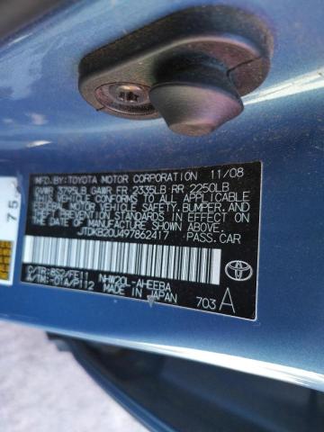 Photo 10 from auction – 2009 TOYOTA PRIUS with VIN JTDKB20U497862417