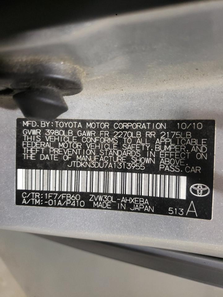 Photo 10 from auction – 2010 TOYOTA PRIUS with VIN JTDKN3DU7A1313955