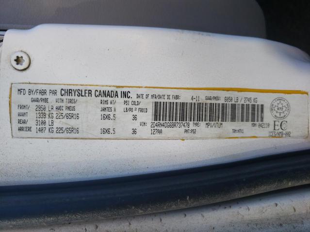 Photo 10 from auction – 2011 DODGE GRAND CARA with VIN 2D4RN4DG6BR737478
