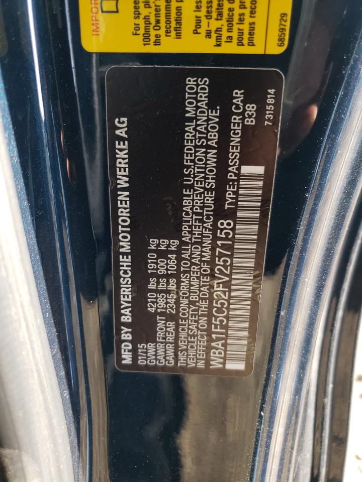 Photo 10 from auction – 2015 BMW 228 I with VIN WBA1F5C52FV257158