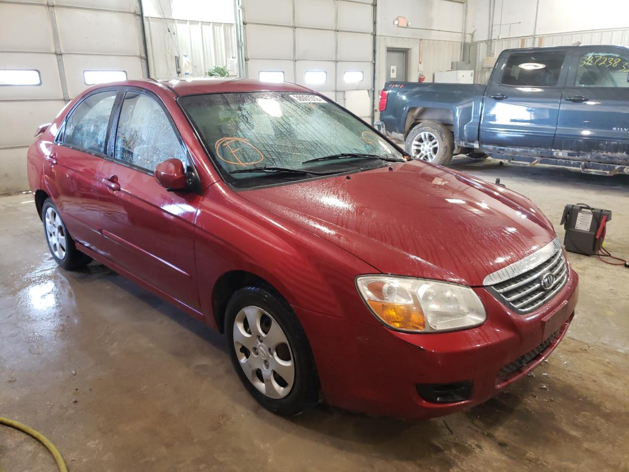 KIA SPECTRA EX 2008 with VIN KNAFE121385509387 - Photo from auction