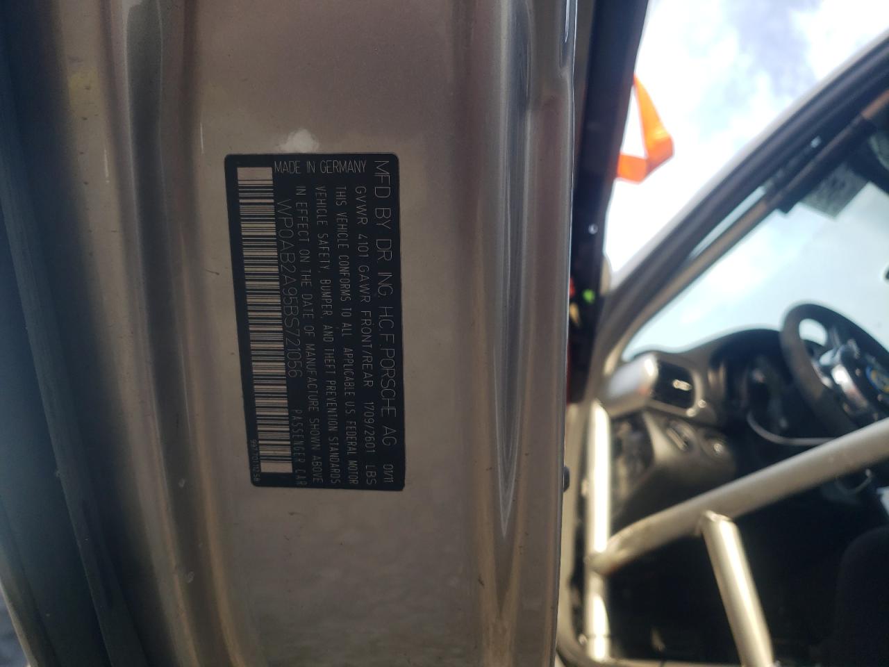 Photo 10 from auction – 2011 PORSCHE 911 CARRER with VIN WP0AB2A95BS721056