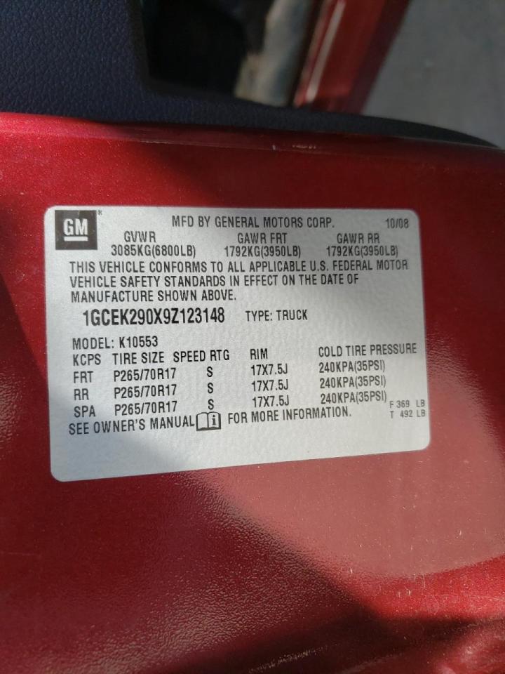 Photo 10 from auction – 2009 CHEVROLET SILVERADO with VIN 1GCEK290X9Z123148