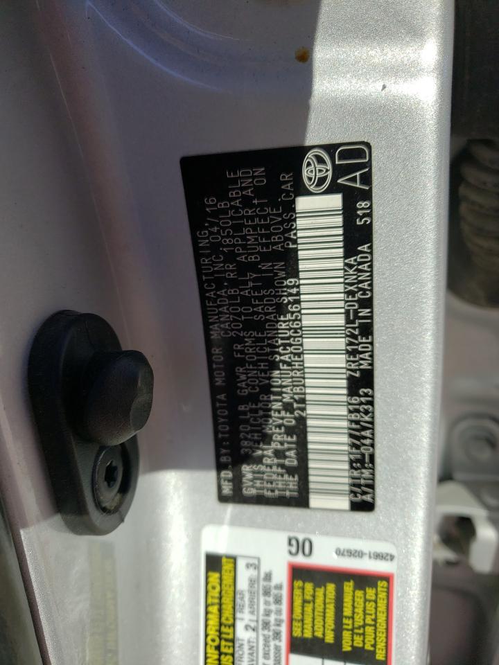 Photo 10 from auction – 2016 TOYOTA COROLLA L with VIN 2T1BURHE0GC656149