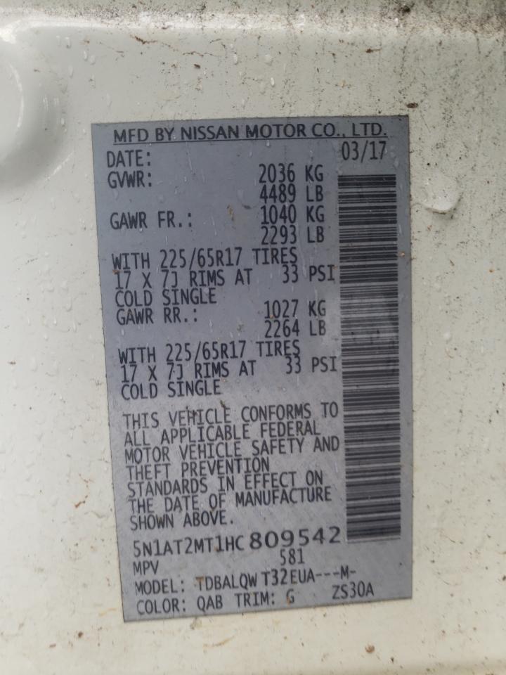 Photo 10 from auction – 2017 NISSAN ROGUE S with VIN 5N1AT2MT1HC809542