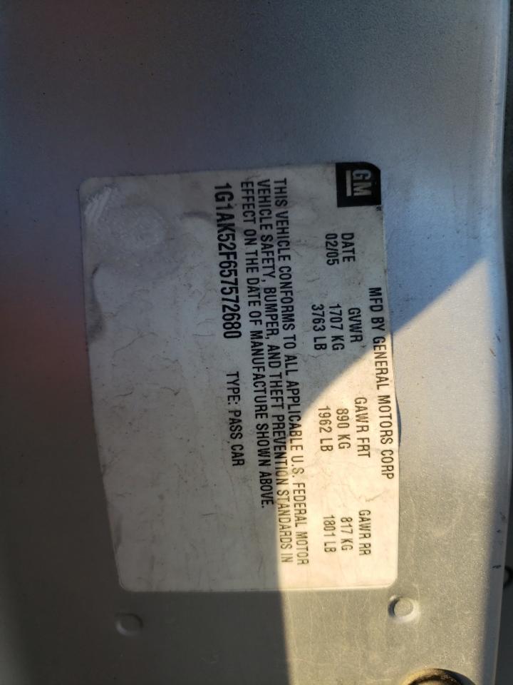 Photo 10 from auction – 2005 CHEVROLET COBALT with VIN 1G1AK52F657572680