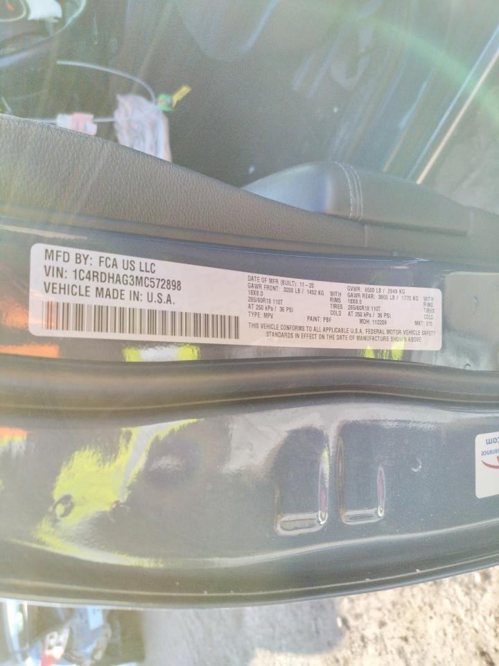 Photo 10 from auction – 2021 DODGE DURANGO SX with VIN 1C4RDHAG3MC572898