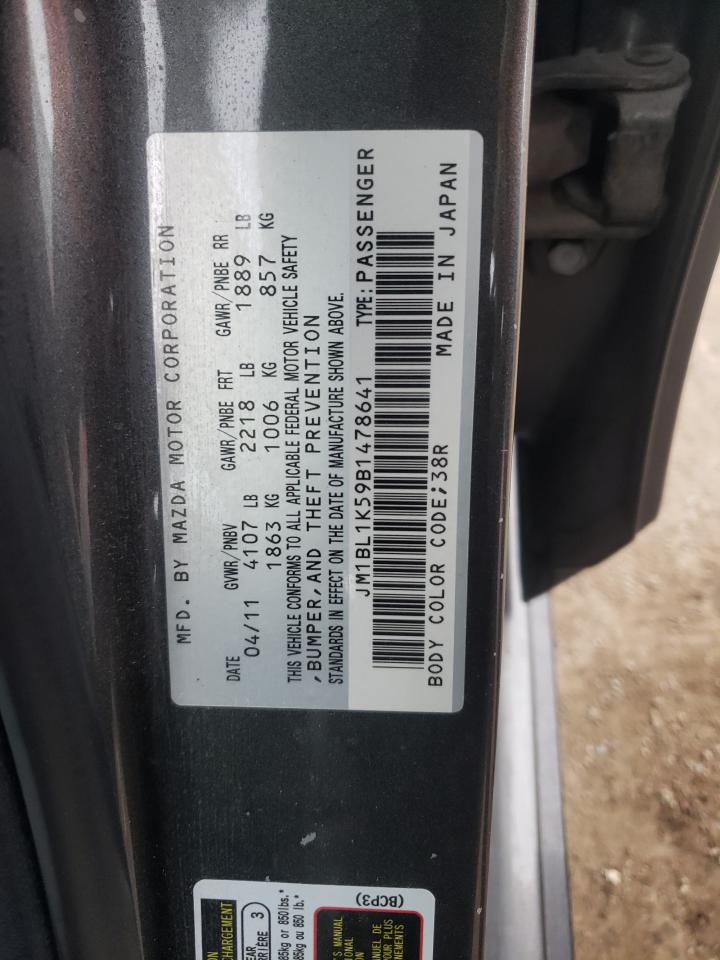 Photo 10 from auction – 2011 MAZDA 3 S with VIN JM1BL1K59B1478641