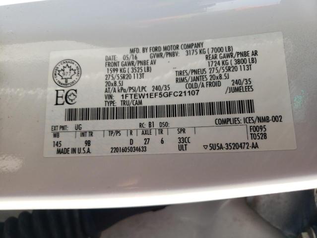 Photo 10 from auction – 2016 FORD F150 SUPER with VIN 1FTEW1EF5GFC21107