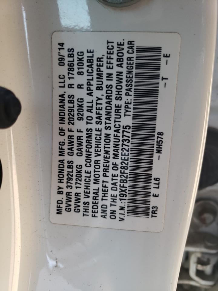 Photo 10 from auction – 2014 HONDA CIVIC EX with VIN 19XFB2F82EE273775