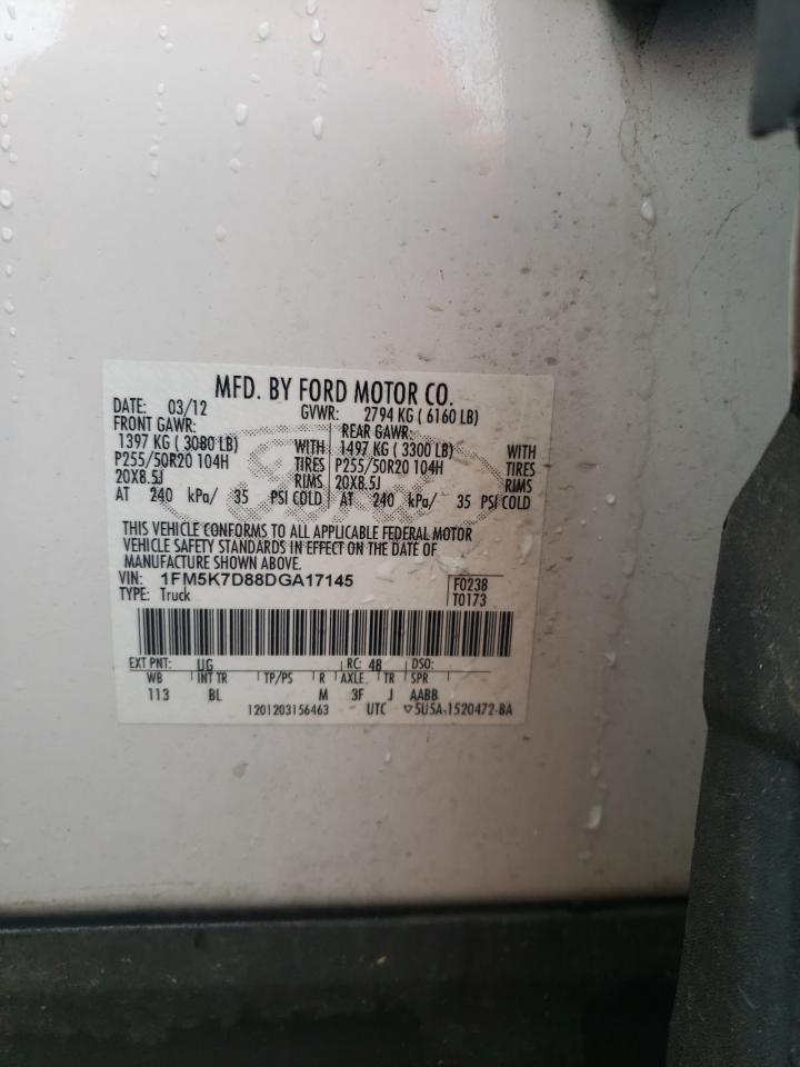 Photo 10 from auction – 2013 FORD EXPLORER X with VIN 1FM5K7D88DGA17145