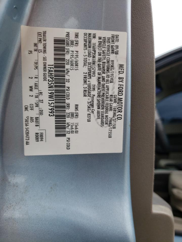 Photo 10 from auction – 2009 FORD FOCUS SE with VIN 1FAHP35N19W157993