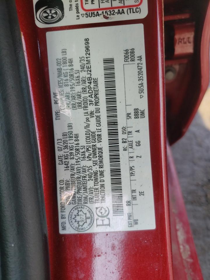 Photo 10 from auction – 2014 FORD FIESTA SE with VIN 3FADP4BJ2EM129698