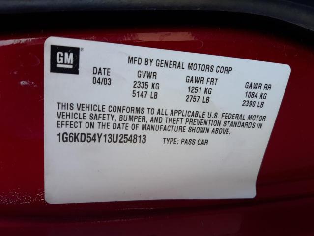 Photo 10 from auction – 2003 CADILLAC DEVILLE with VIN 1G6KD54Y13U254813