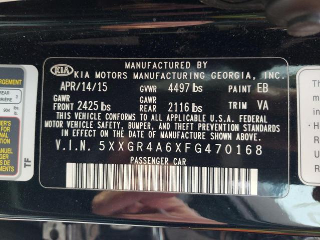 Photo 10 from auction – 2015 KIA OPTIMA SX with VIN 5XXGR4A6XFG470168