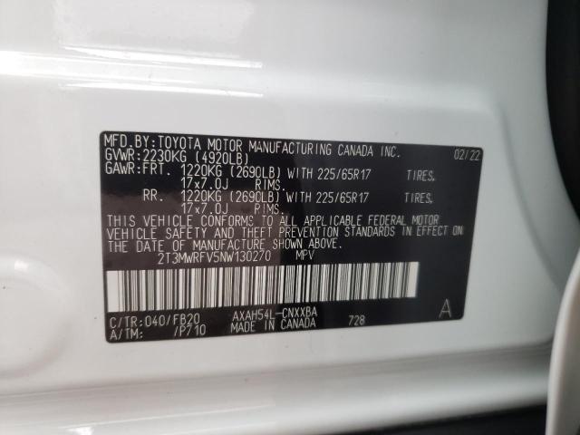 Photo 10 from auction – 2022 TOYOTA RAV4 with VIN 2T3MWRFV5NW130270
