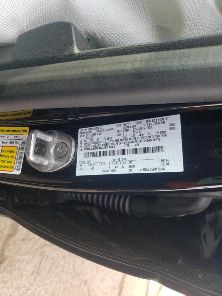 Photo 10 from auction – 2021 FORD ESCAPE SE with VIN 1FMCU9G64MUB11564