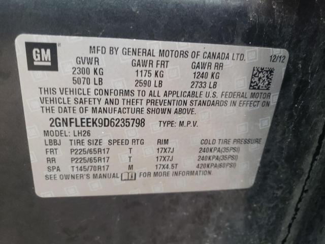 Zdjęcie 10 z aukcji – 2013 CHEVROLET EQUINOX LT z VIN 2GNFLEEK9D6235798