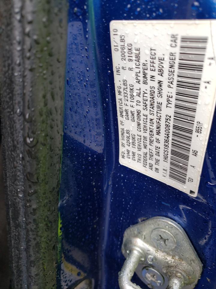 Photo 10 from auction – 2010 HONDA ACCORD LX with VIN 1HGCS1B36AA008752