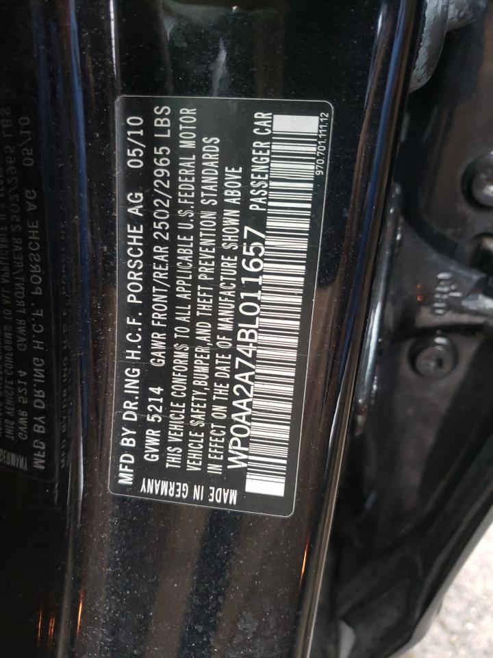 Photo 10 from auction – 2011 PORSCHE PANAMERA 2 with VIN WP0AA2A74BL011657