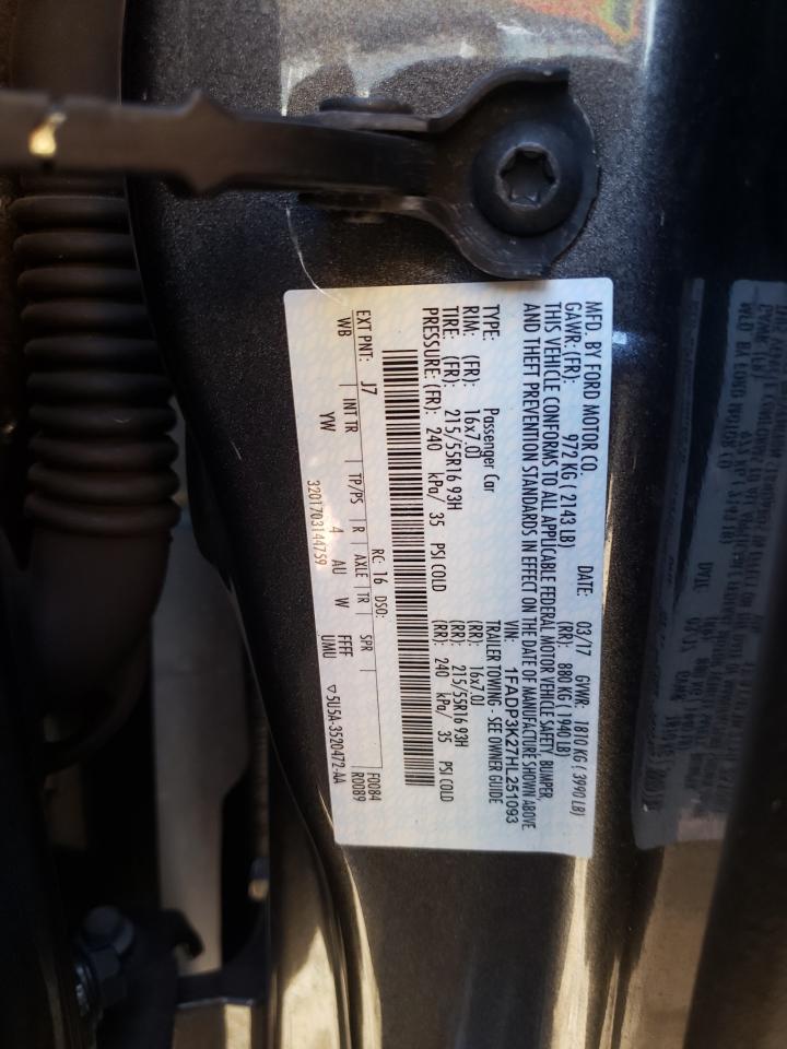Photo 10 from auction – 2017 FORD FOCUS SE with VIN 1FADP3K27HL251093