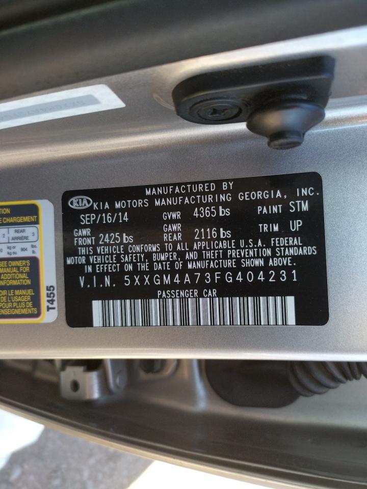 Photo 10 from auction – 2015 KIA OPTIMA LX with VIN 5XXGM4A73FG404231
