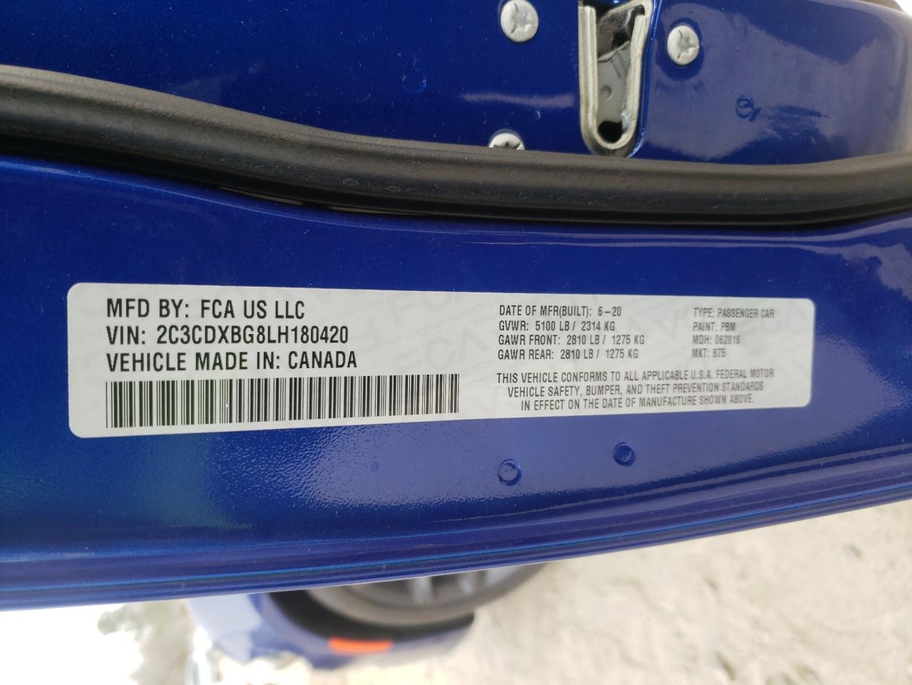 Photo 10 from auction – 2020 DODGE CHARGER SX with VIN 2C3CDXBG8LH180420