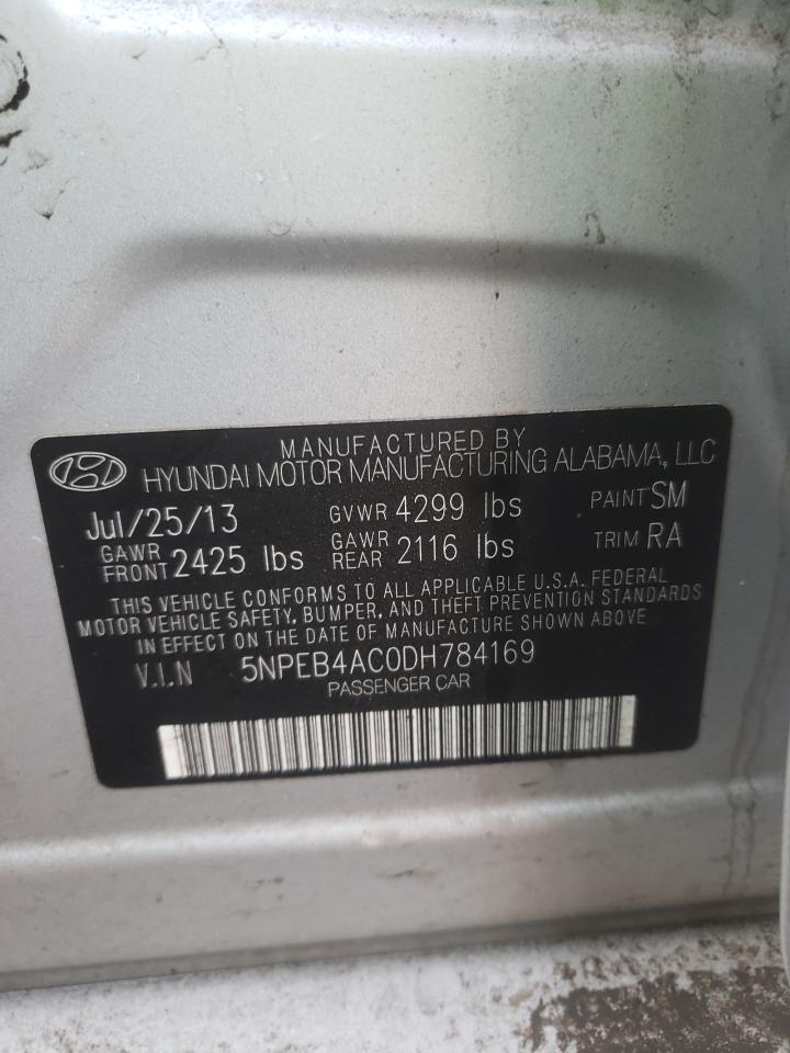Photo 10 from auction – 2013 HYUNDAI SONATA GLS with VIN 5NPEB4AC0DH784169