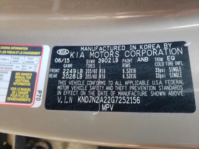 Photo 10 from auction – 2016 KIA SOUL with VIN KNDJN2A22G7252156