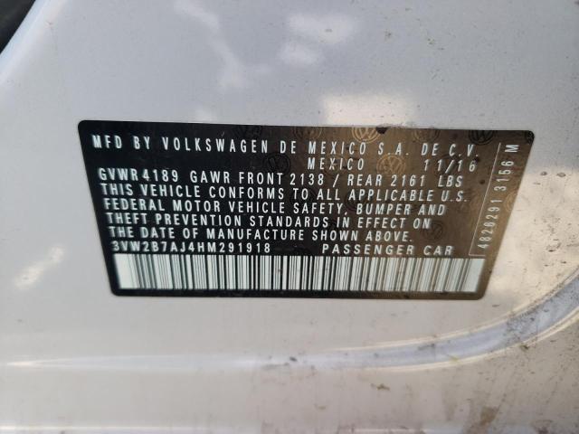 Photo 10 from auction – 2017 VOLKSWAGEN JETTA S with VIN 3VW2B7AJ4HM291918