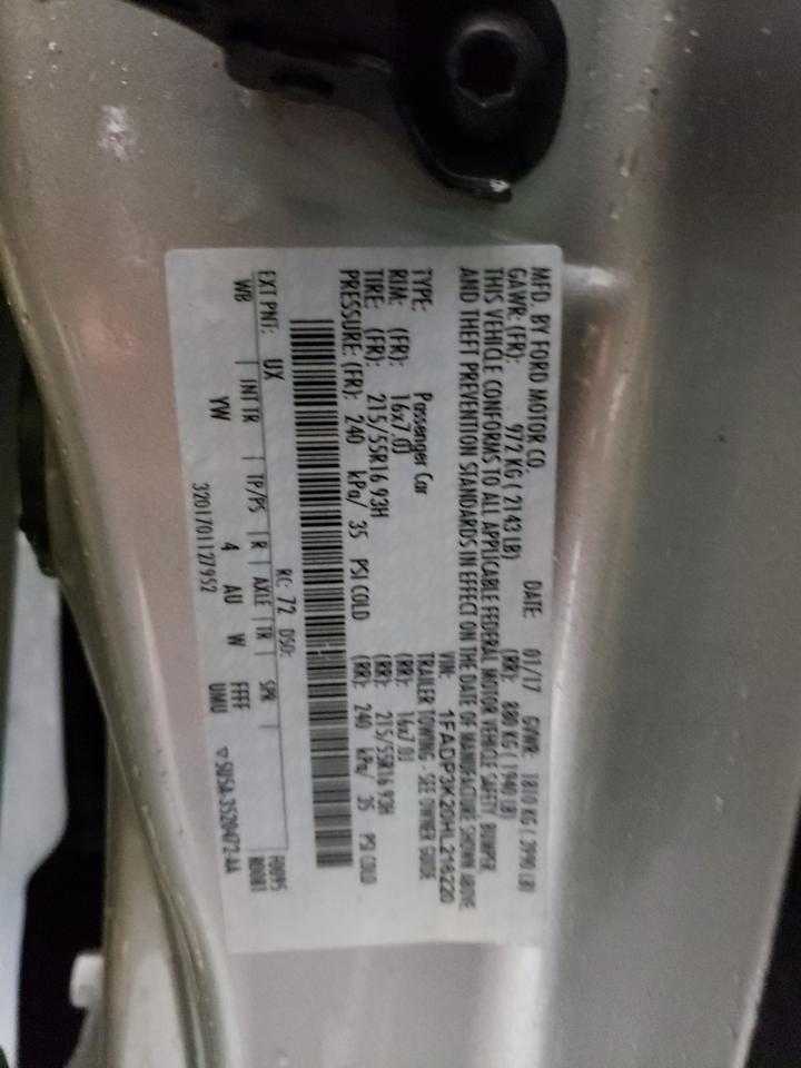 Photo 10 from auction – 2017 FORD FOCUS SE with VIN 1FADP3K20HL216220