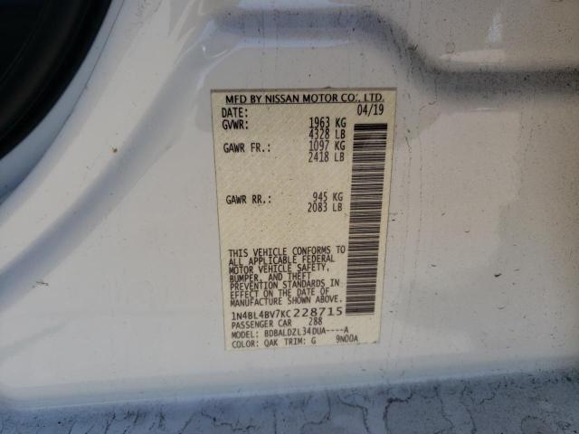 Photo 10 from auction – 2019 NISSAN ALTIMA S with VIN 1N4BL4BV7KC228715