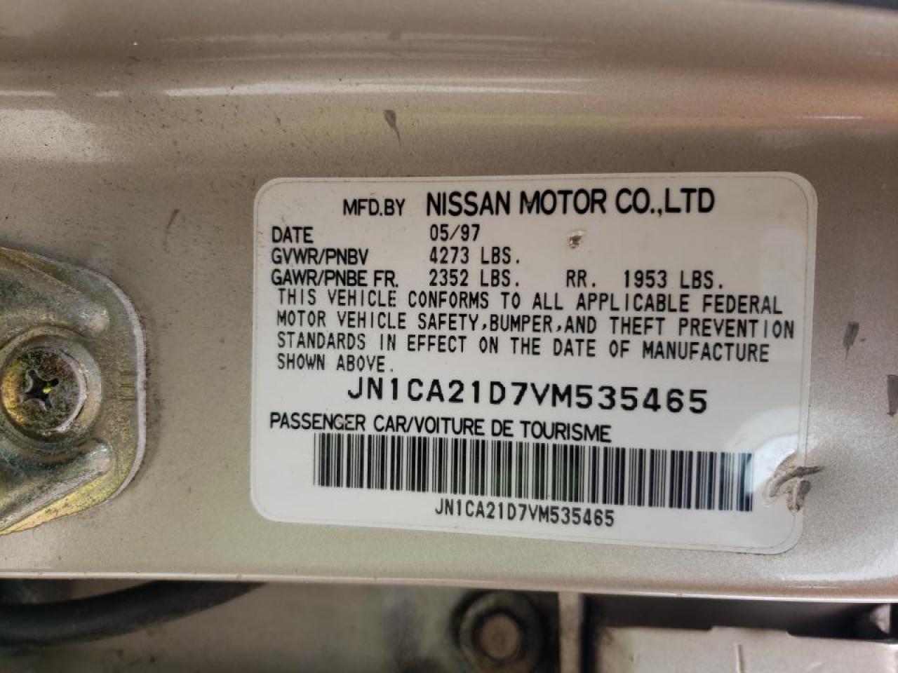 Photo 10 from auction – 1997 NISSAN MAXIMA GLE with VIN JN1CA21D7VM535465
