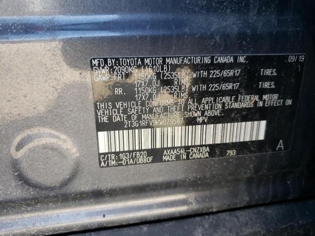 Photo 10 from auction – 2019 TOYOTA RAV4 LE with VIN 2T3G1RFV9KW079587