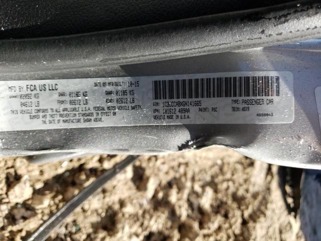 Photo 10 from auction – 2016 CHRYSLER 200 LIMITE with VIN 1C3CCCABXGN141665