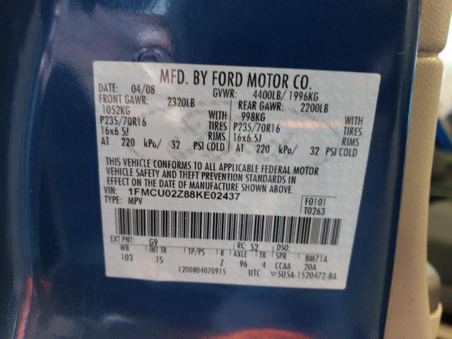 Zdjęcie 10 z aukcji – 2008 FORD ESCAPE XLS z VIN 1FMCU02Z88KE02437