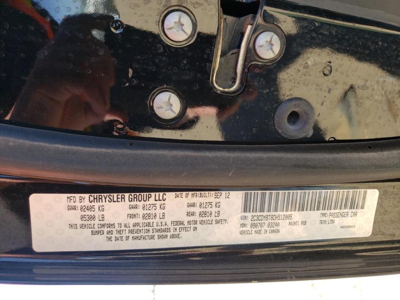 Photo 10 from auction – 2013 DODGE CHALLENGER with VIN 2C3CDYBT8DH512005