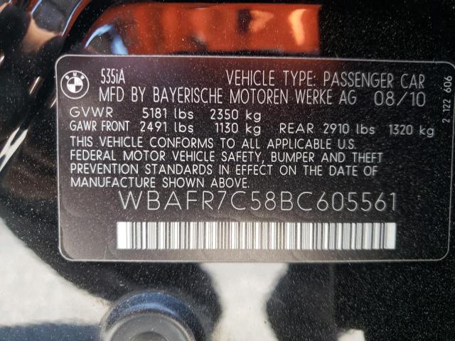 Zdjęcie 10 z aukcji – 2011 BMW 535 I z VIN WBAFR7C58BC605561