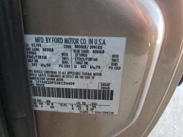 Photo 10 from auction – 2003 FORD F250 SUPER with VIN 1FTNX20P53EC34409